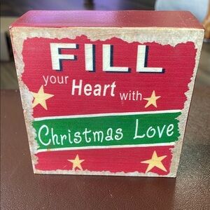 Gerson International “Christmas Love” Decorative Block Table Decor